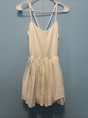 Simple White Spaghetti Strap Skater Dress